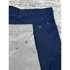 Bad Birdie Bound Mens Khaki Cargo Shorts Size 32 Flat Front Golf Casual Lot Of 2